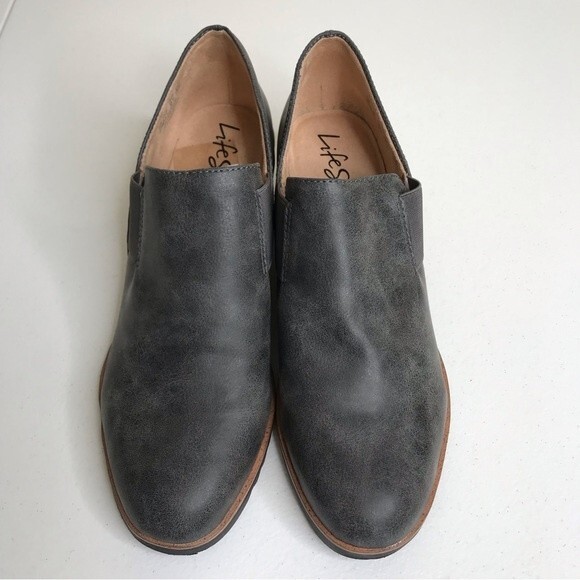 Life Stride Zora Gray Wedge Slip On Velocity 2 Lug Sole Faux Leather Women 8.5 - Picture 2 of 14